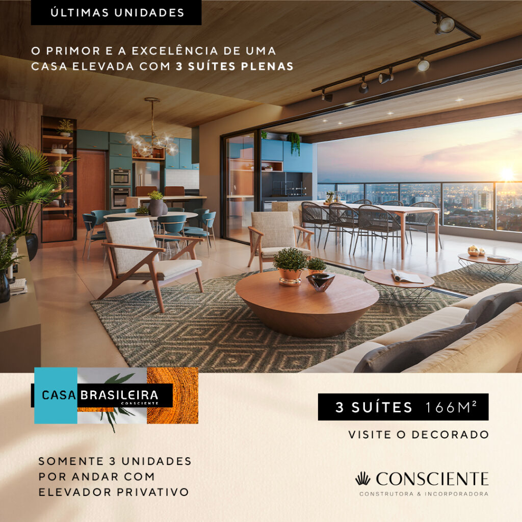 CASA BRASILEIRA
Rua T-27 Setor Bueno

Apartamentos Contemporâneo com atmosfera de Casa.